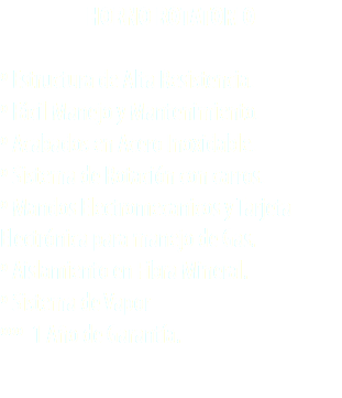 HORNO ROTATORIO º Estructura de Alta Resistencia.
º Fácil Manejo y Mantenimiento.
º Acabados en Acero Inoxidable.
º Sistema de Rotación con carros.
º Mandos Electromecanicos y Tarjeta Electrónica para manejo de Gas.
º Aislamiento en Fibra Mineral.
º Sistema de Vapor
ººº 1 Año de Garantía.